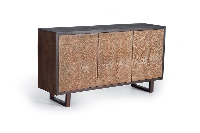 3 doors sideboard in mango wood 80x150x40 cm $ 1019