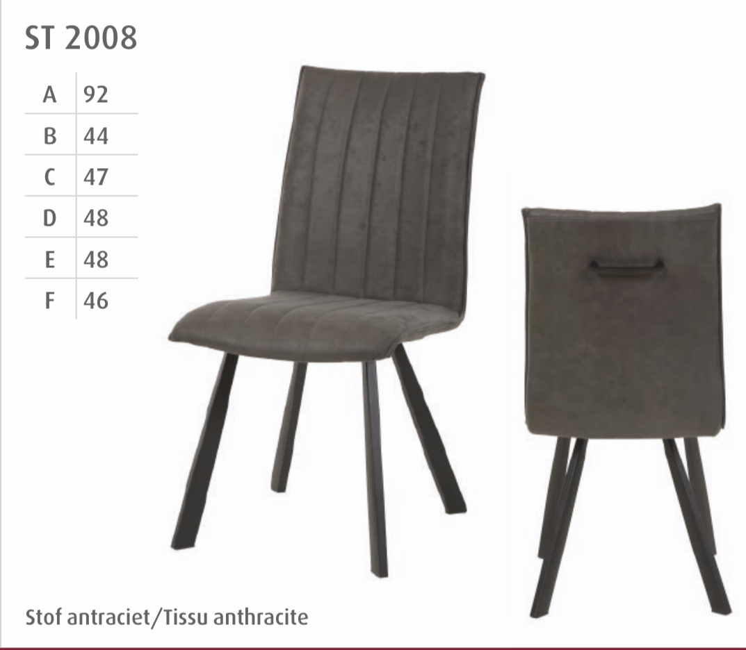 #2008 Dining chair in anthracite stof $ 142