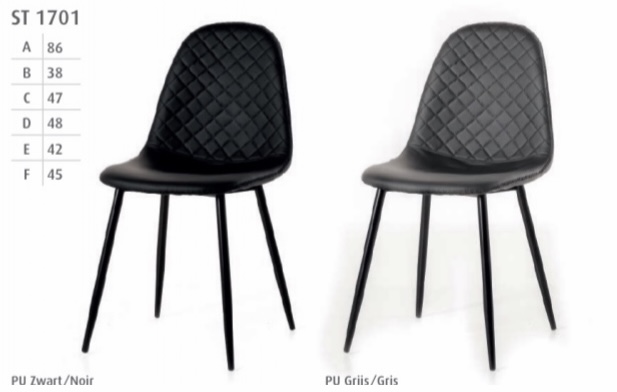 1701-Dining chair in PU leather in grey or black $ 60