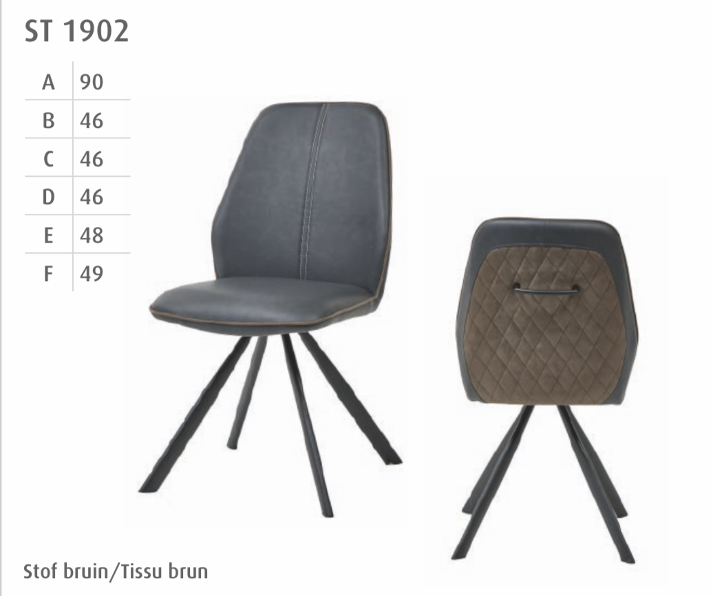 #1902 Dining chair in brown stof $ 152