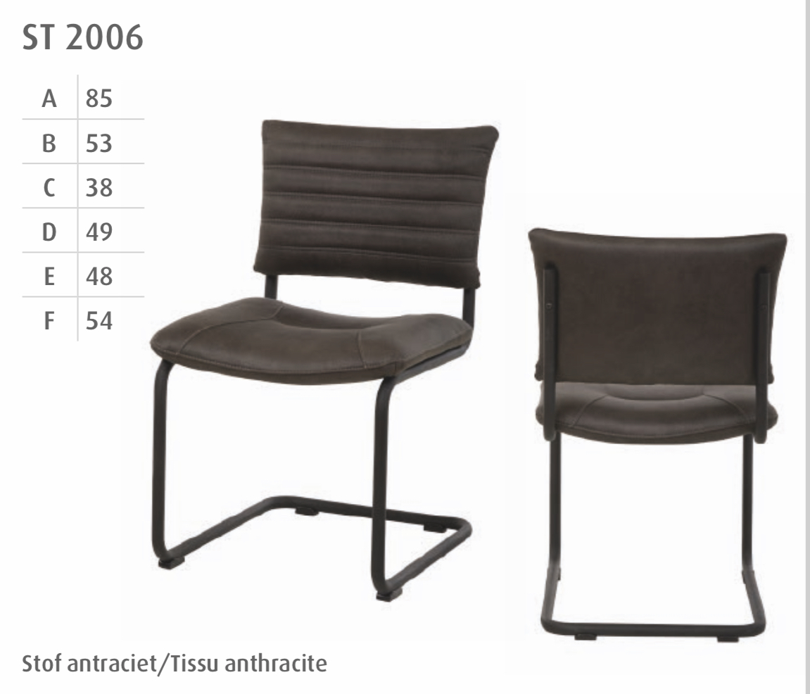 #2006 Dining chair in anthracite stof $ 118