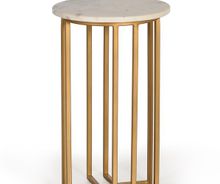 #6140-Marble top end table and metal legs 50x30 cm Diam.$113