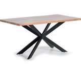 Solid acacia wood dining table and metal base 200x100x78 cm $998