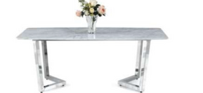 Camare dining table with silver marble top 180x90x75 cm $1599