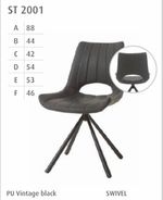 #2001 Dining chair PU vintage black,swivel base $ 130