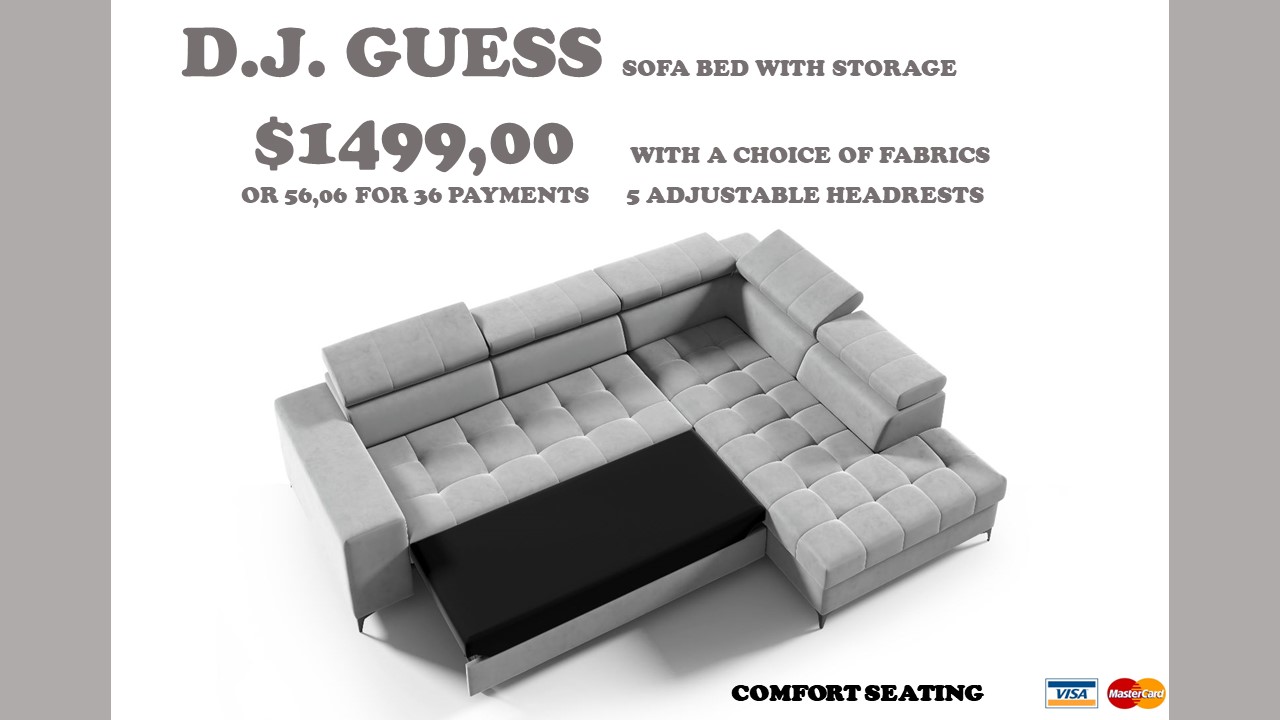 DJ GUESS SOFA BED OPEN GREY 6
