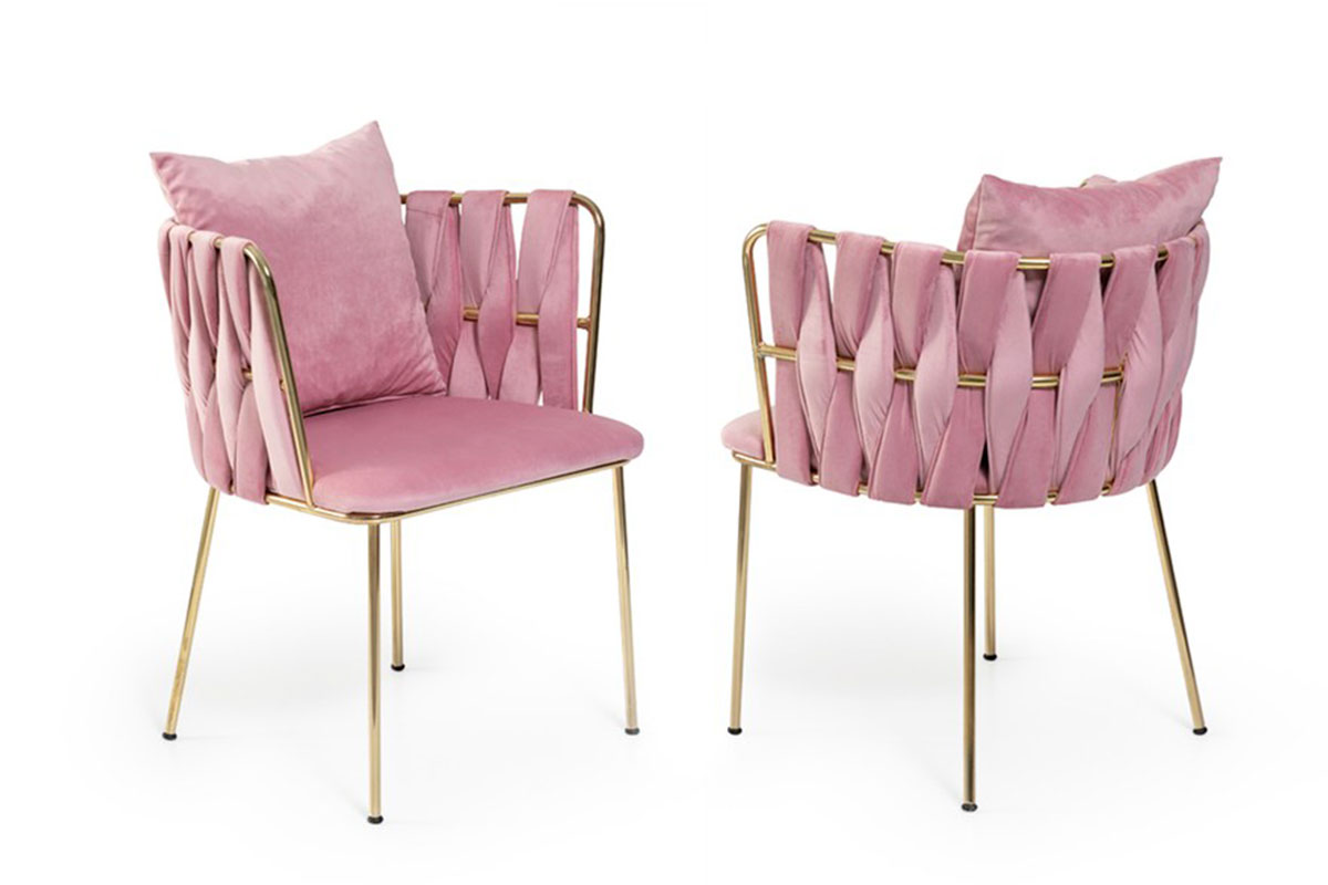 Diego pink velvet dining chair $264