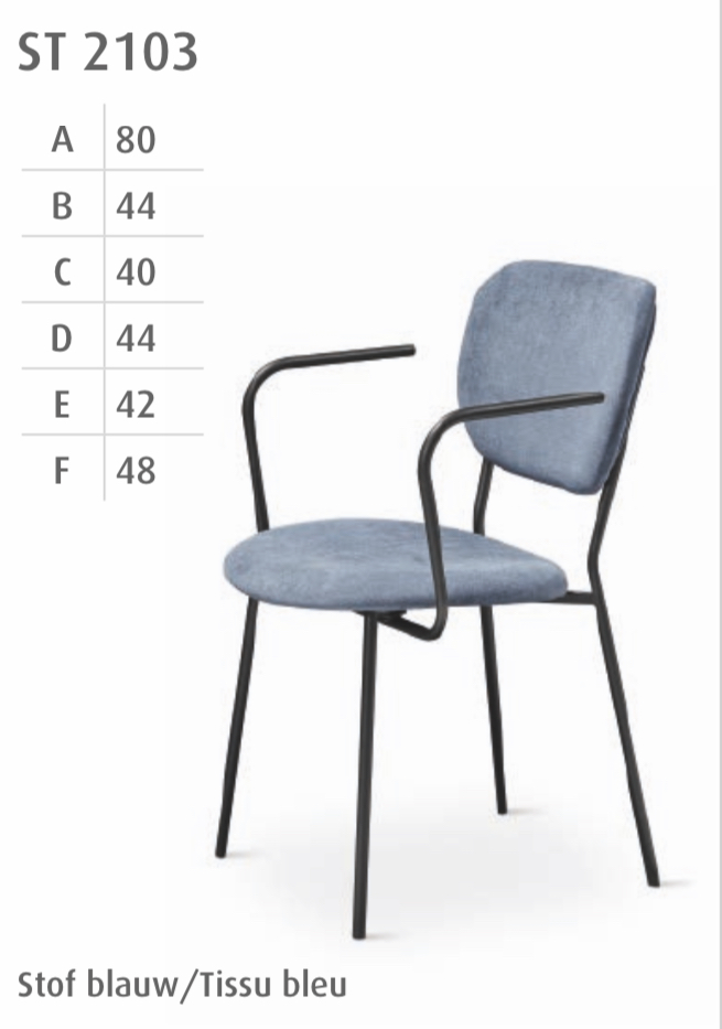 #2103 Dining chair in blue fabric $ 70