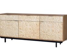 Luxury sideboard in Mango wood,front is handcarved 80x183x42 cm $1666