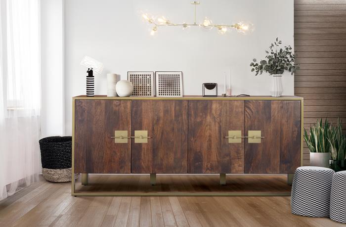 4 door sideboard in mango wood 80x180x40 cm $ 1543