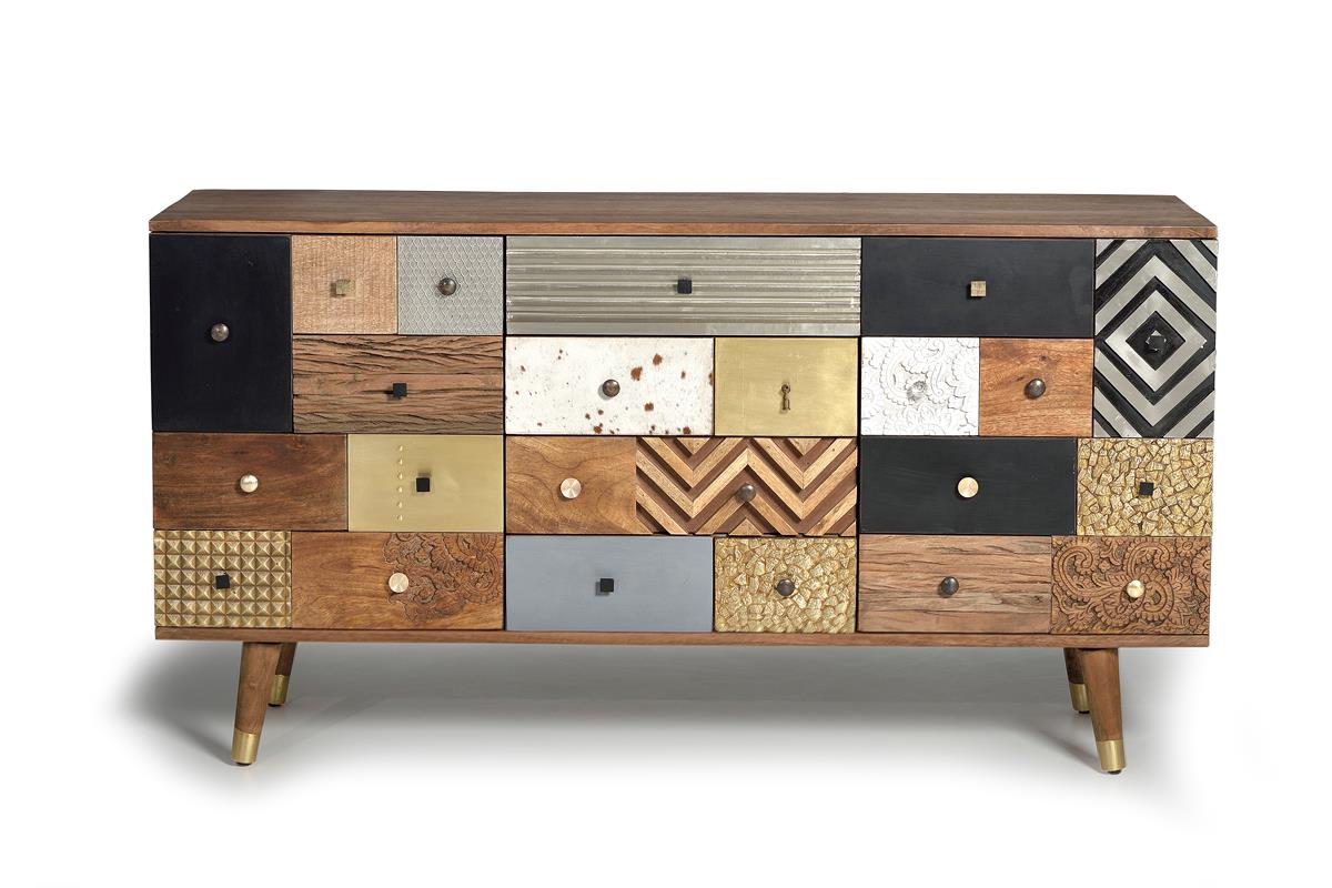 4 drawers and 2 doors sideboard in mango wood 78x150x40 cm $1360