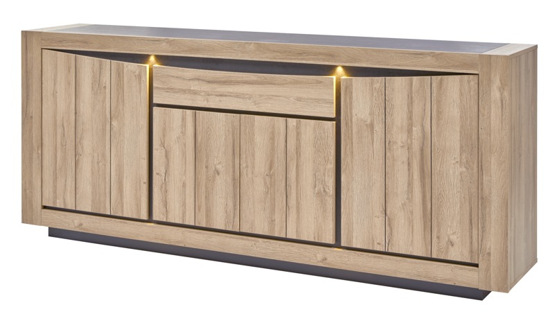Nelson sideboard with LED lights 240x48x101H cm $722