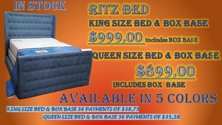 RITZ BEDS BLUE BED & BASE