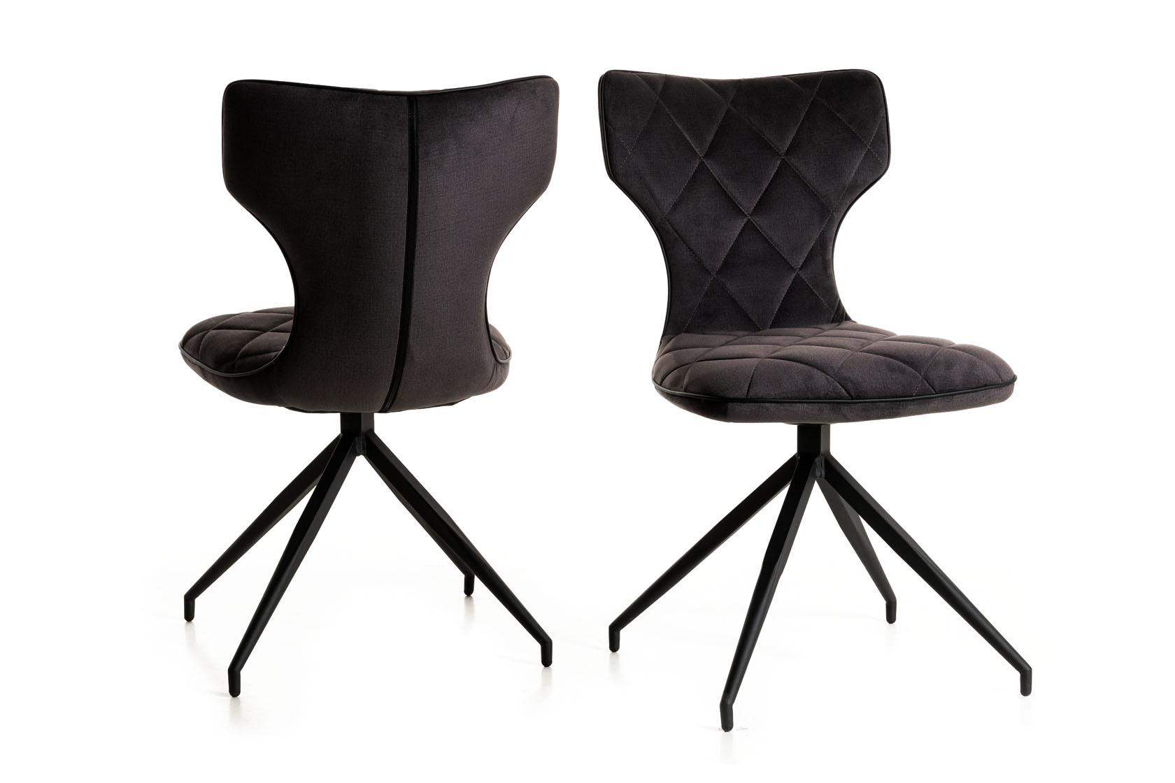 #1808 Dining chair in dark grey stoff $156