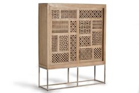 Style sliding door cabinet in mango wood 170x140x40 cm $1399