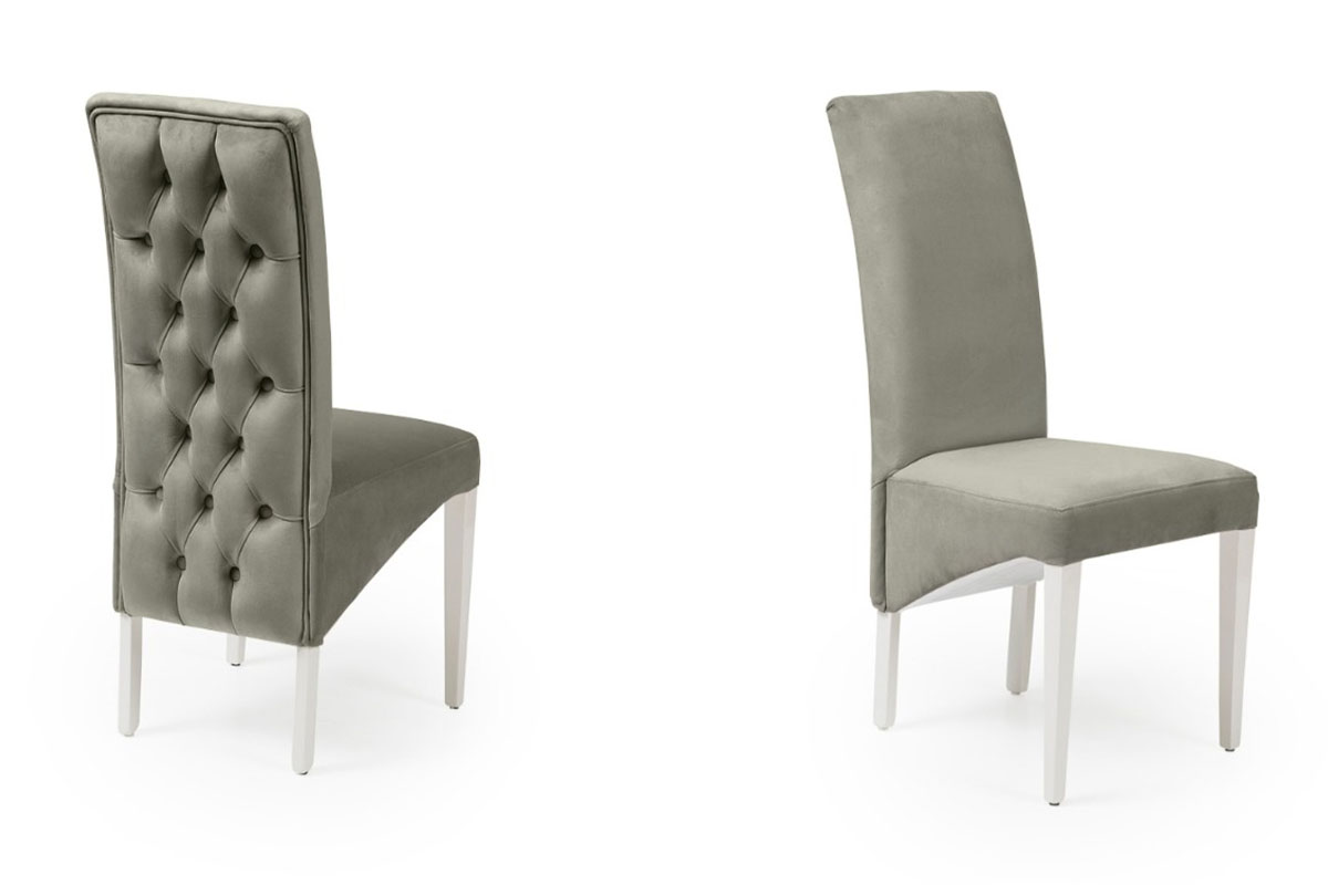 Rinas light grey velvet dining chair $143